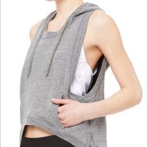 Alo Yoga Grey Sleeveless Hoodie